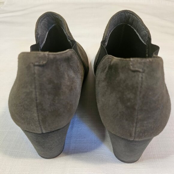VIONIC Grey Stanton Suede Leather Orthaheel Orthotic Wedge Bootie Size 8 - Picture 2 of 6